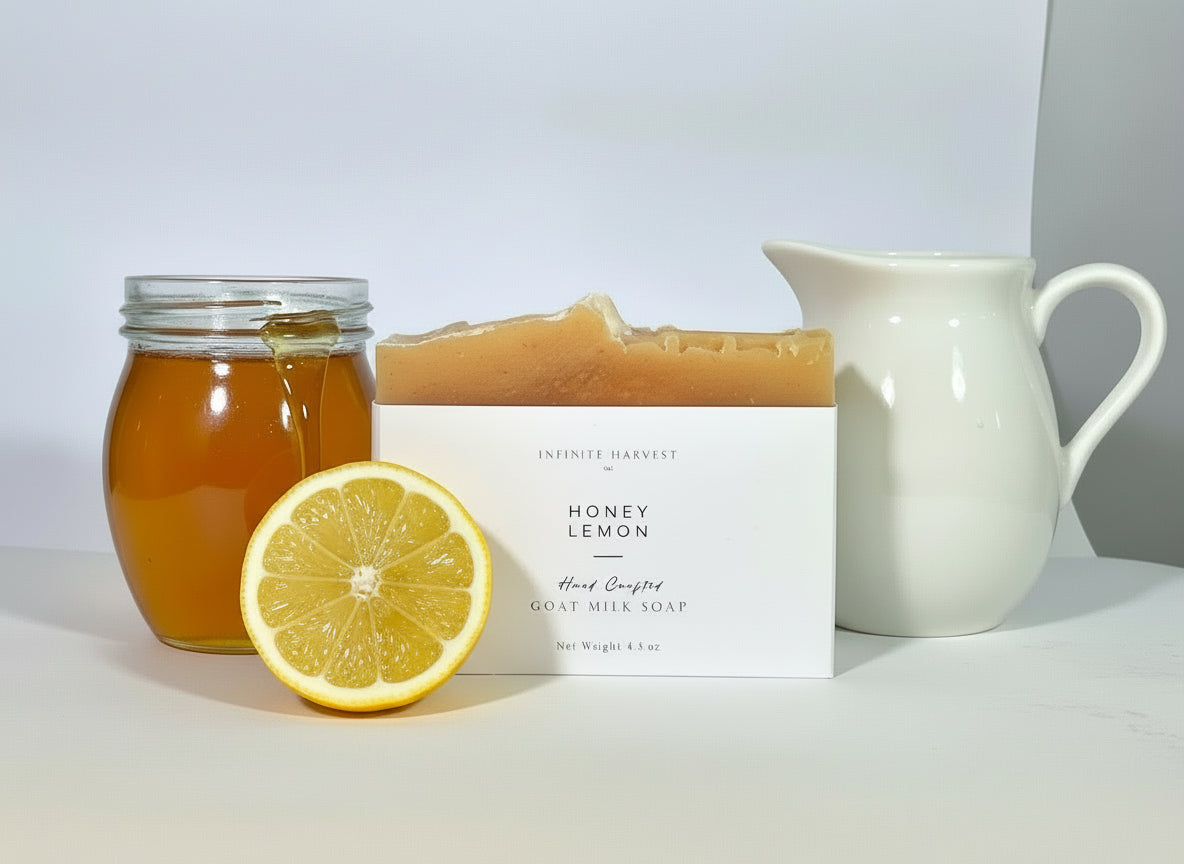 bar of goat milk soap called Honey Lemon