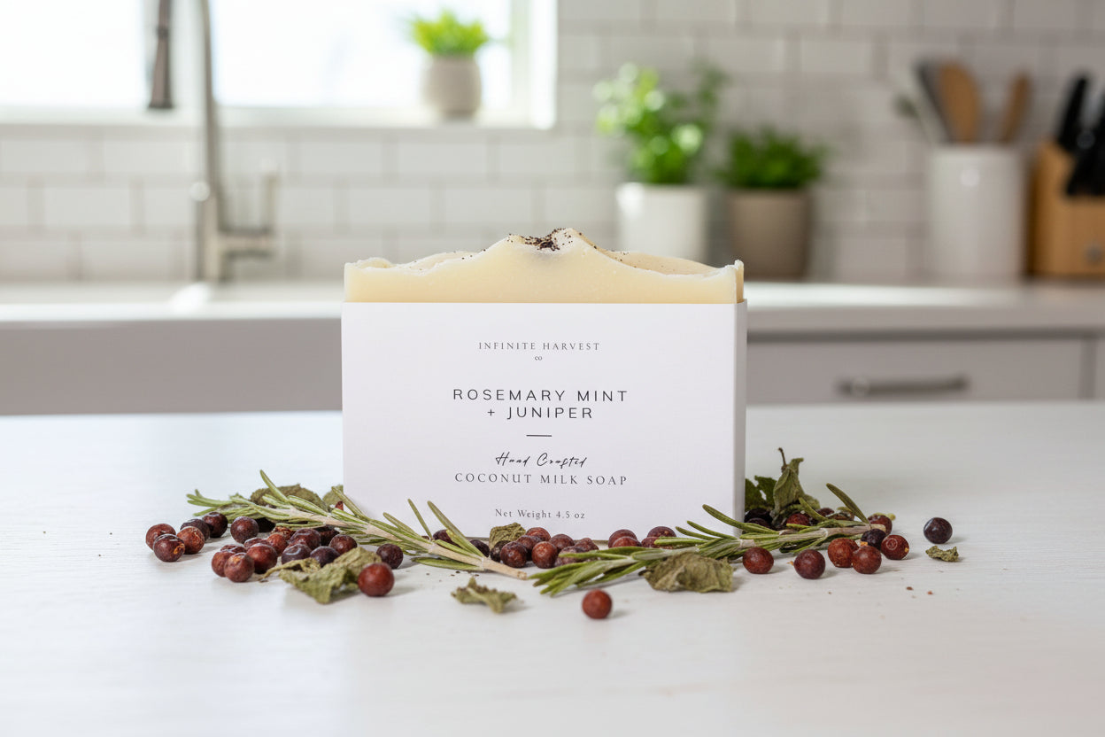 Rosemary Mint + Juniper coconut Milk Soap