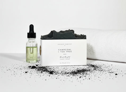 bar of face soap called Charcoal + Tea Tree