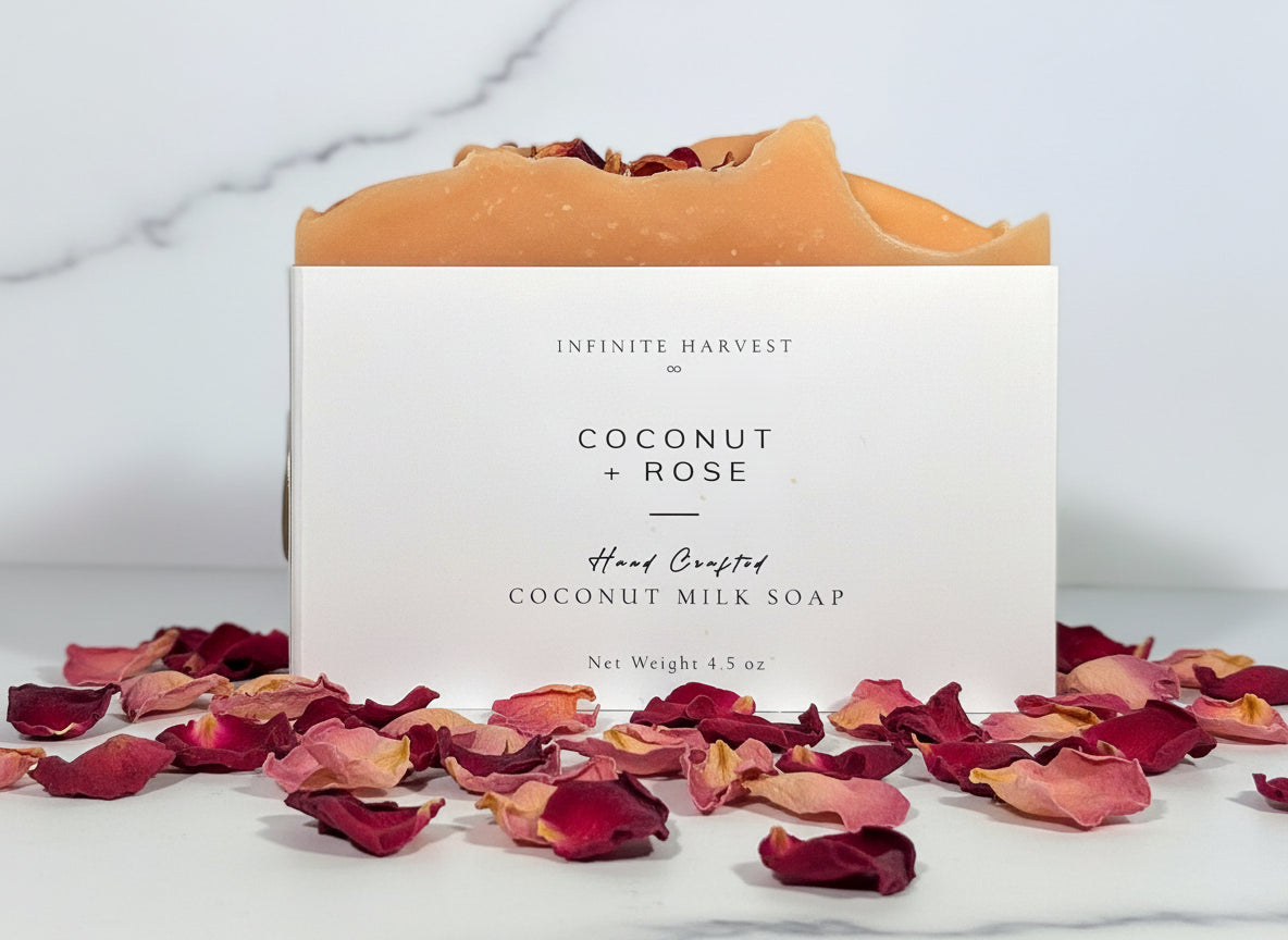 Bar of Coconut Milk Soap called coconut + Rose