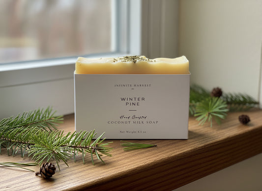 A Bar of Coconut Milk Soap called Winter Pine