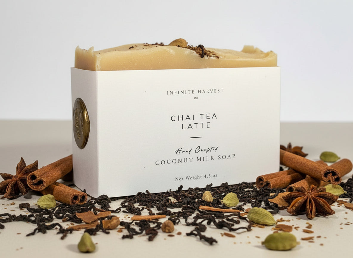 A bar of Coconut Milk Soap called Chai Tea Latte